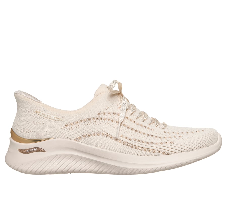 skechers slip-ins martha stewart arch fit ultra flex 3.0 - metallic grace
