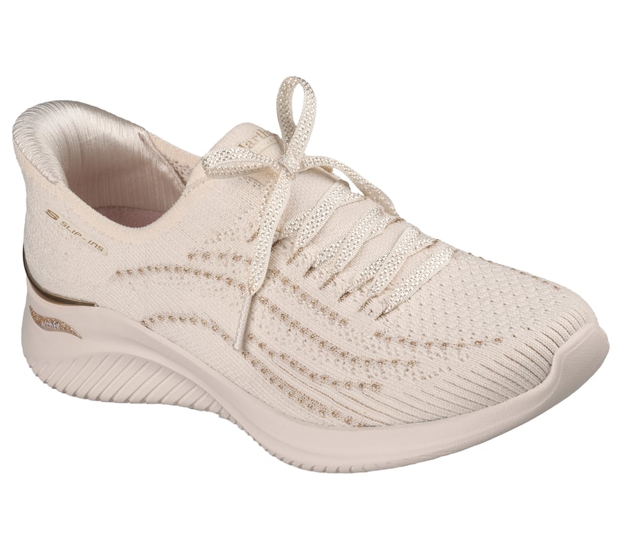 skechers slip-ins martha stewart arch fit ultra flex 3.0 - metallic grace