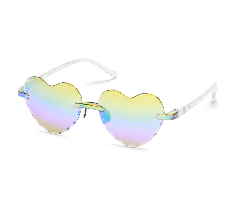 lunettes de soleil sans monture à motif cœurs