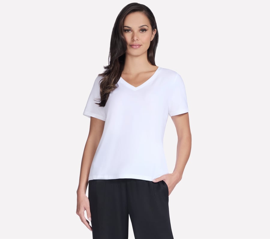 t-shirt col v en coton pima