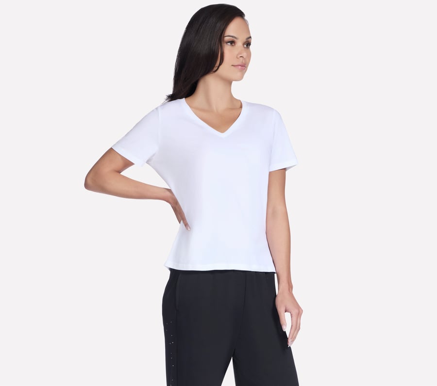 t-shirt col v en coton pima